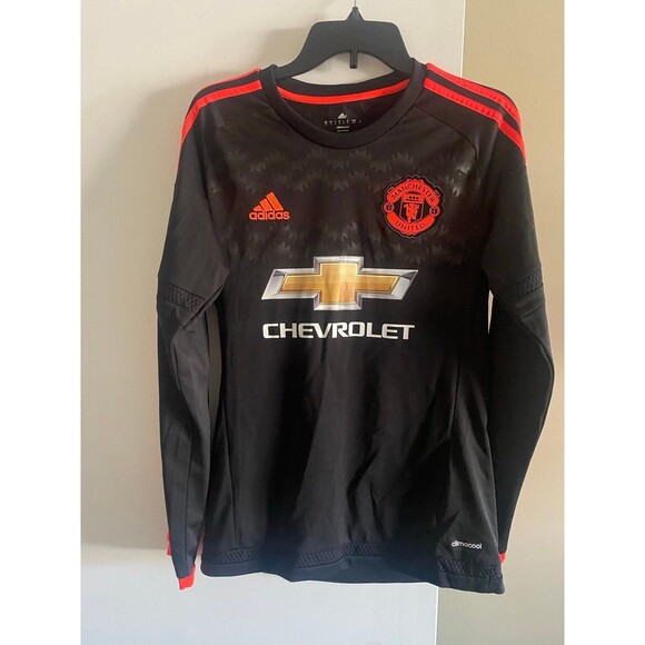 Adidas Manchester United Soccer Jersey Long Sleeve Bien #10 Size Adult Small - Picture 1 of 14